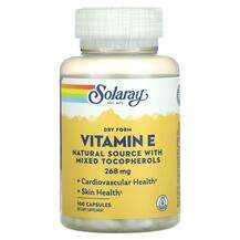 Solaray, Витамин E Токоферолы, Dry Form Vitamin E 268 mg, 100 ...