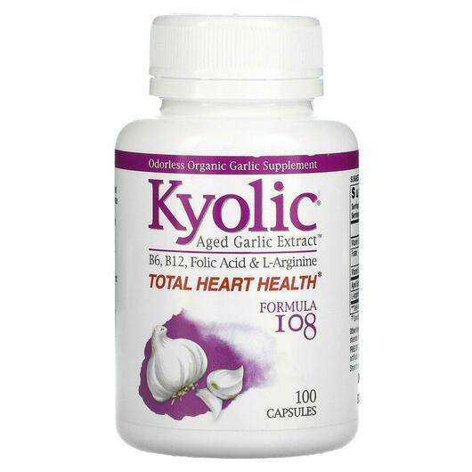 Основне фото товара Kyolic, Total Heart Health Formula 108, Екстракт Часнику, 100 ...