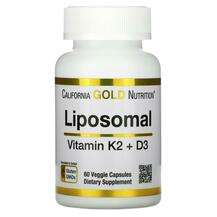 Liposomal Vitamin K2+ D3, Ліпосомальний вітамін K2 + D3, 60 ка...