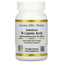 California Gold Nutrition, Stabilized R-Lipoic Acid, R-Ліпоєва...