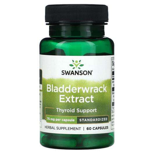 Основне фото товара Swanson, Bladderwrack Extract 75 mg, Фукус пухирчастий, 60 капсул