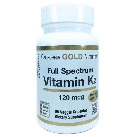 Основне фото товара California Gold Nutrition, Full Spectrum Vitamin K2, Вітамін K...