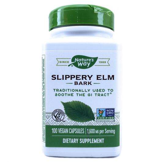 Основне фото товара Nature's Way, Slippery Elm Bark, Слизький в'яз 400 мг, 100 капсул