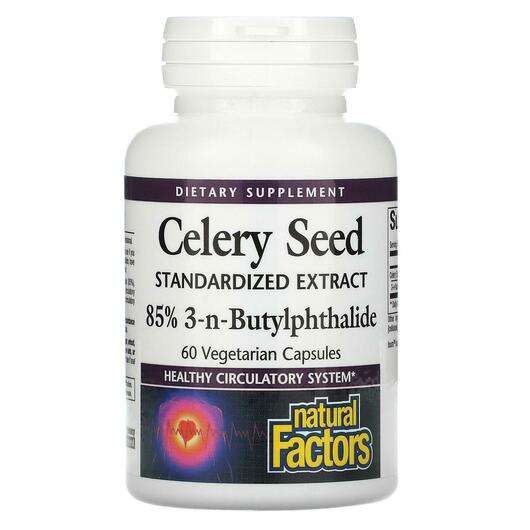 Основное фото товара Natural Factors, Семена сельдерея, Celery Seed Standardized Ex...