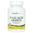 Фото товара Витамин B9 Фолиевая кислота, Folic Acid Hearts, 90 таблеток
