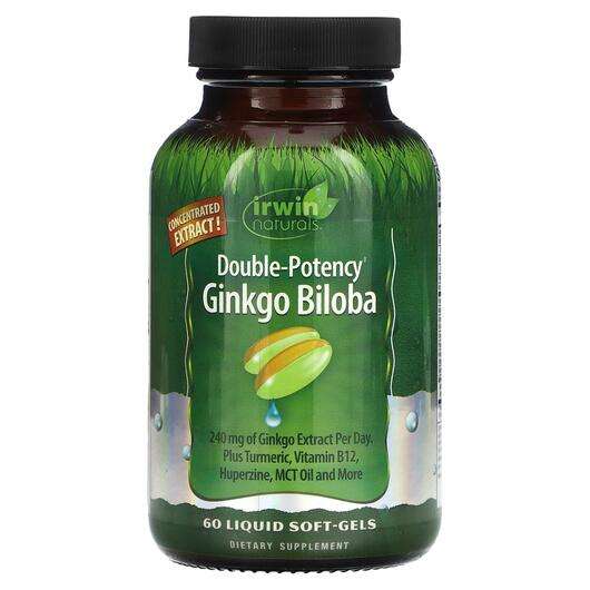 Основное фото товара Irwin Naturals, Гинкго Билоба, Double-Potency Ginkgo Biloba, 6...