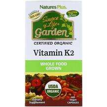 Natures Plus, Source of Life Garden Vitamin K2, Вітамін K Філо...