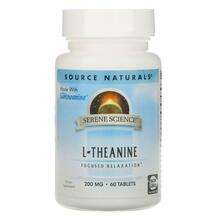 Source Naturals, L-Theanine 200 mg 60, L-Теанін 200 мг, 60 таб...