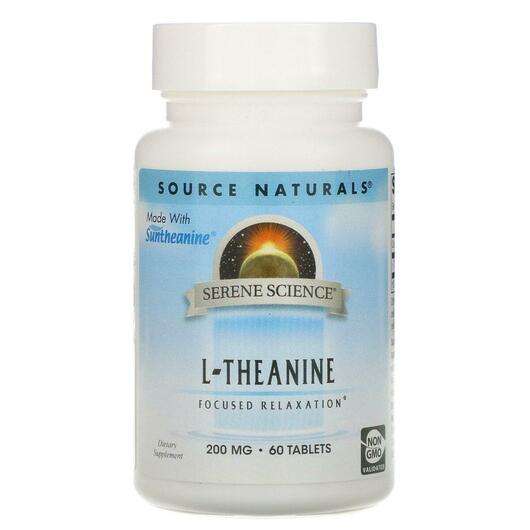 Основне фото товара Source Naturals, L-Theanine 200 mg 60, L-Теанін 200 мг, 60 таб...
