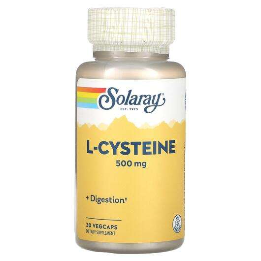 Основне фото товара Solaray, L-Cysteine 500 mg, L-Цистеїн, 30 капсул