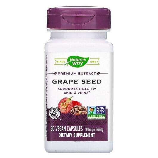 Grape Seed Standardized, Виноградні кісточки, 60 капсул