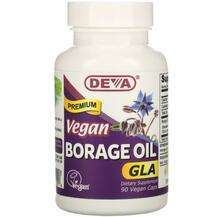 Deva, Vegan Borage Oil, Гамма-ліноленова кислота, 90 капсул
