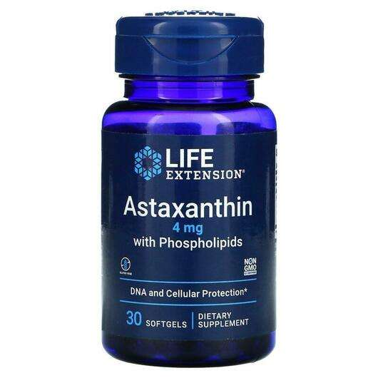 Основне фото товара Life Extension, Astaxanthin with Phospholipids 4 mg, Фосфоліпі...