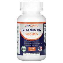 Vitamatic, Витамин B6 Пиридоксин, Vitamin B6 500 mg, 120 таблеток