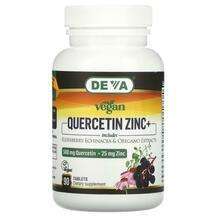 Deva, Vegan Quercetin Zinc+, Кверцетин, 90 таблеток