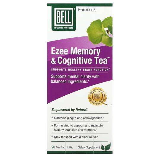 Основное фото товара Bell Lifestyle, Органический чай, Ezee Memory & Cognitive ...