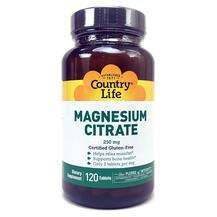 Country Life, Magnesium Citrate 250 mg, 120 Tablets