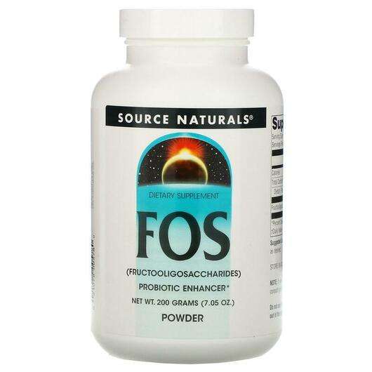Основне фото товара Source Naturals, FOS Powder, Фруктоолігосахариди, 200 г