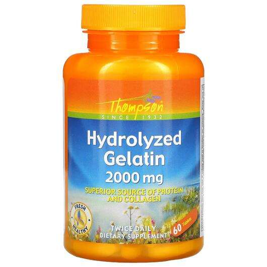 Основное фото товара Thompson, Желатин, Hydrolyzed Gelatin 1000 mg, 60 таблеток