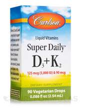Carlson, Super Daily D3 + K2 125 mcg / 5000 IU & 90 mcg, В...