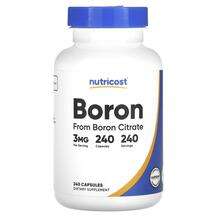 Nutricost, Бор, Boron 3 mg, 240 капсул