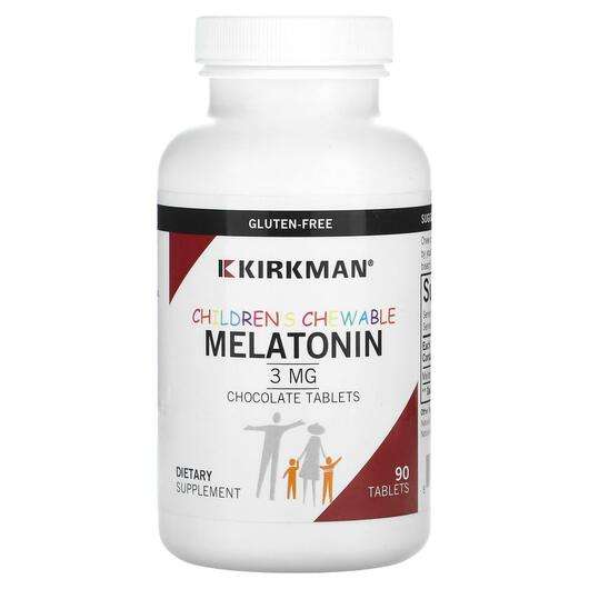 Основне фото товара Kirkman, Children Chewable Melatonin Chocolate 3 mg, Мелатонін...