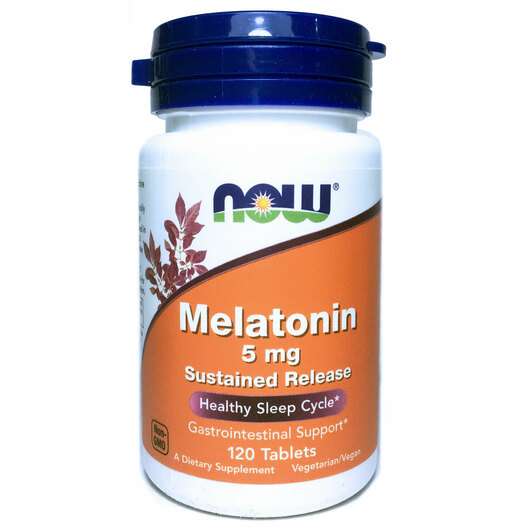 Основное фото товара Now, Мелатонин 5 мг, Melatonin 5 mg, 120 таблеток