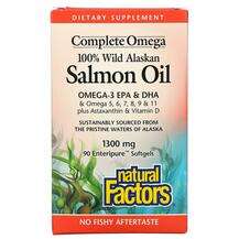 100% Wild Alaskan Salmon Oil 1300 mg, Олія з дикого лосося, 90...