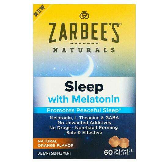 Основне фото товара Zarbees, Sleep with Melatonin Natural Orange, Мелатонін, 60 та...