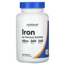 Iron as Ferrous Sulfate 65 mg Железо Nutricost