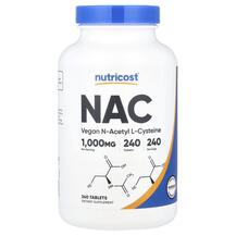 NAC 1000 mg N-ацетилцистеин Nutricost 240 таблеток