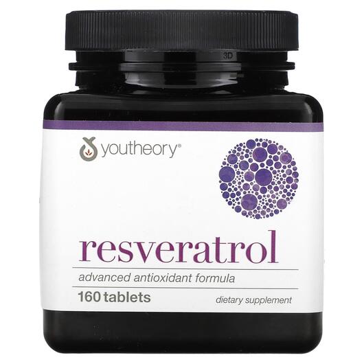 Основное фото товара Youtheory, Ресвератрол, Resveratrol, 160 таблеток