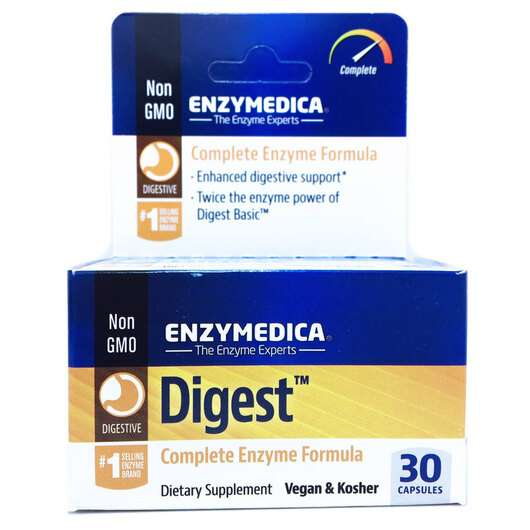 Основне фото товара Enzymedica, Digest Complete Enzyme, Травні ферменти, 30 капсул