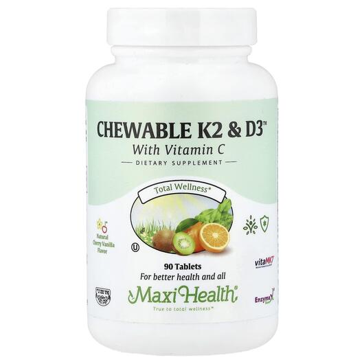 Основне фото товара Chewable K2 & D3 Natural Cherry Vanilla, Вітамін C, 90 таблет