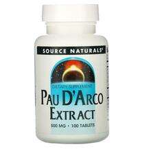 Source Naturals, Pau D'Arco Extract 500 mg, 100 Tablets
