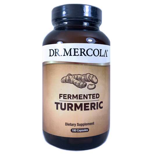 Основне фото товара Dr Mercola, Fermented Turmeric, Ферментована Куркума, 180 капсул