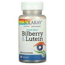 Solaray, Черника, Once Daily Bilberry & Lutein, 30 капсул