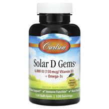Solar D Gems 6000 IU 150 mcg Vitamin D3 + Omega-3s