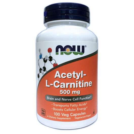 Acetyl-L-Carnitine, Ацетил-L-карнітин 500 мг, 100 капсул