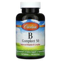 Carlson, B Compleet 50, Комплекс вітаміну B, 100 таблеток