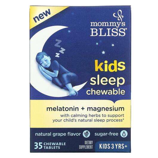 Основне фото товара Mommy's Bliss, Kids Sleep Chewable Melatonin + Magnesium, Мела...