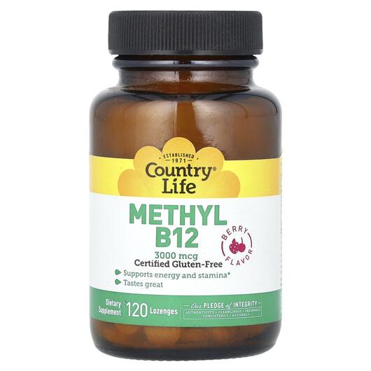 Основне фото товара Methyl B12 Berry Flavor 3000 mcg, Вітамін B12 Кобаламін, 120 табл