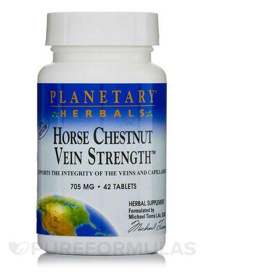 Основне фото товара Planetary Herbals, Horse Chestnut Vein Strength 705 mg, Конськ...