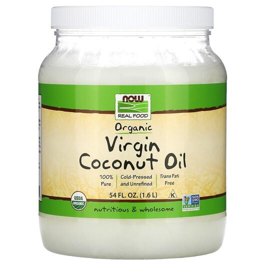 Основне фото товара Real Food Organic Virgin Coconut Oil, Кокосова олія, 1.6 L
