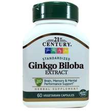 21st Century, Ginkgo Biloba Extract Standardized, 60 Vegetaria...