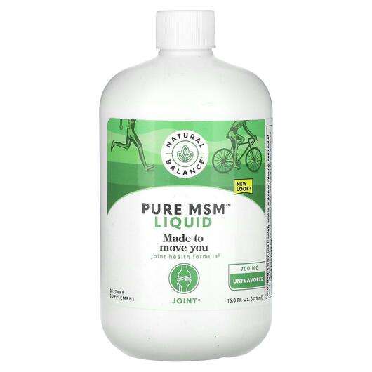 Основне фото товара Natural Balance, Pure MSM Liquid Unflavored 700 mg, Метилсульф...