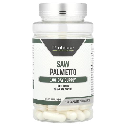 Основное фото товара Probase Nutrition, Со Пальметто, Saw Palmetto 500 mg, 100 капсул