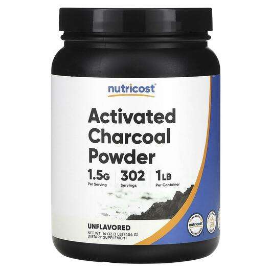 Основне фото товара Nutricost, Activated Charcoal Powder Unflavored, Активоване ву...