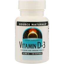 Source Naturals, Vitamin D-3 10000 IU 120, Вітамін D-3 10000 М...