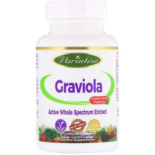 Основное фото товара Paradise Herbs, Гравиола, Graviola, 60 капсул